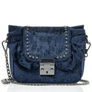Studio 33 Blue Velvet Ruffled Purse
